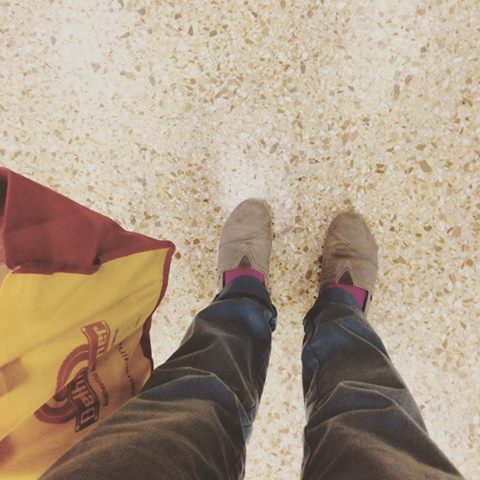 Purple dance socks.